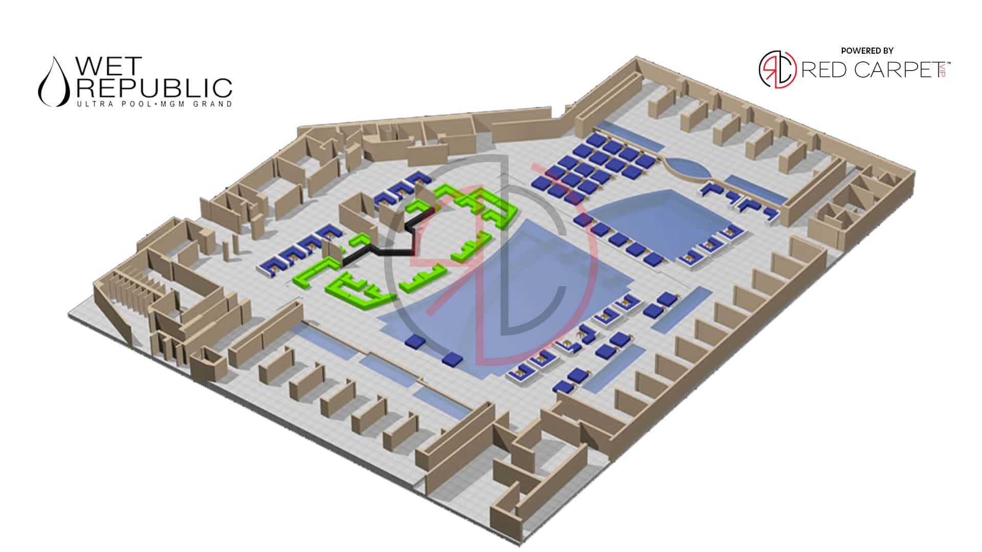 las vegas wet republic ultra pool venue map