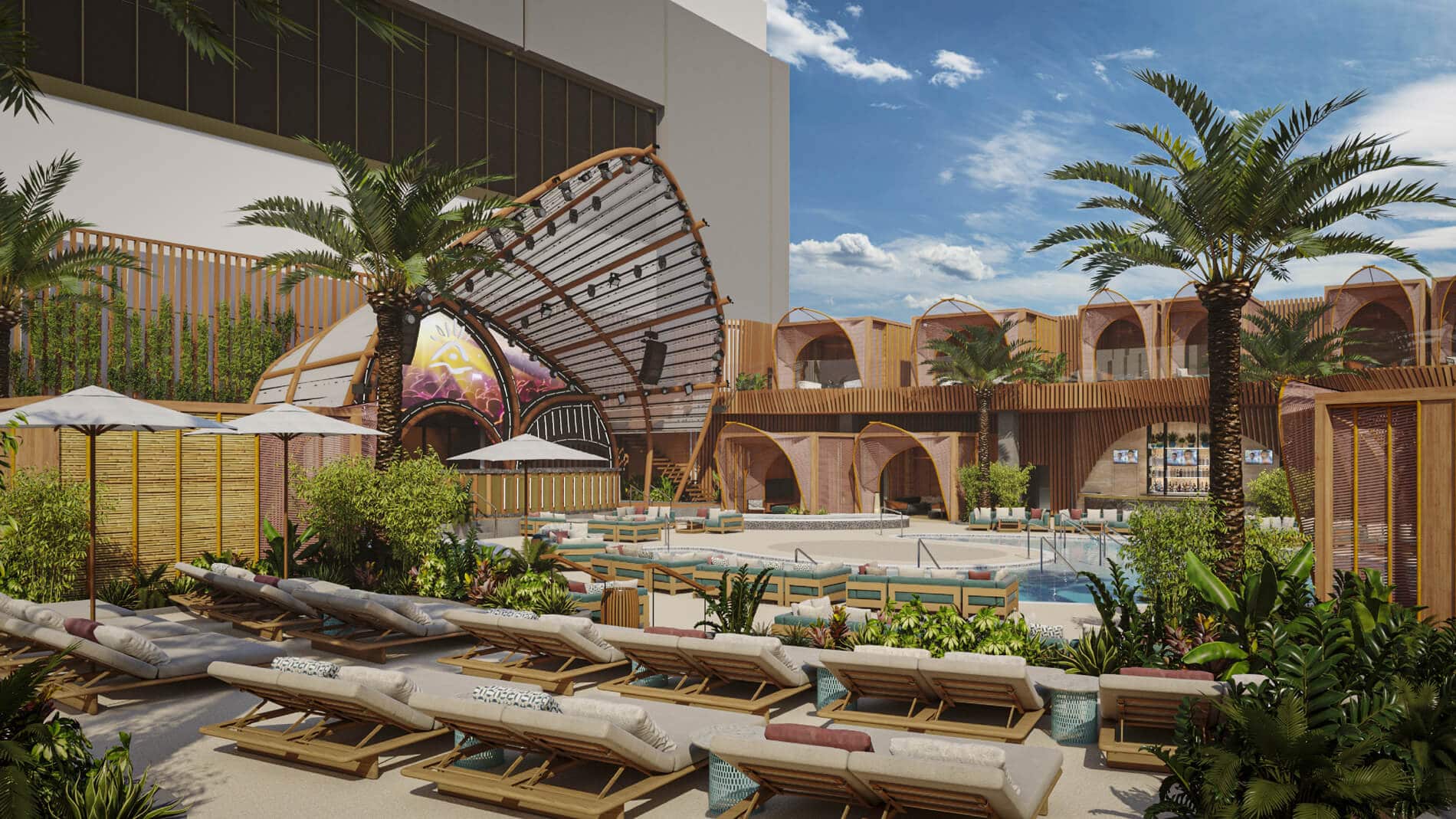 pool party ayu dayclub stage at resorts world las vegas
