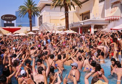 vegas pool party at encore beach club wynn resort