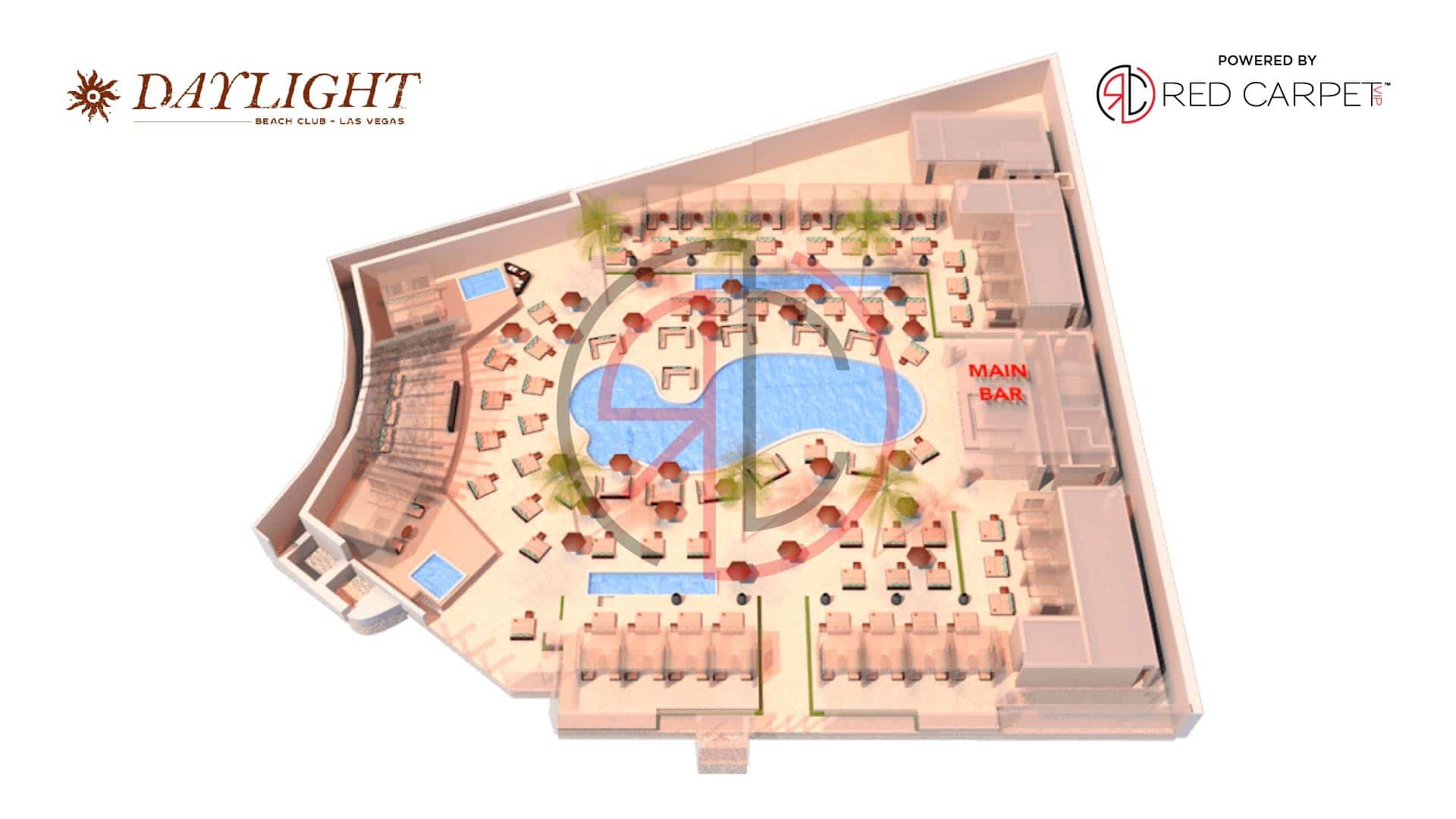 daylight beach club las vegas venue map